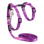 Rogz Catz Kiddycat 8mm Extra Small Cat H-harness And Lead Combination - Purple Dragonfly