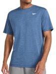 Reebok Men's Showdown Short Sleeve Crewneck T-Shirt Standard Fit Lightweight Stretch Poly Space-dyed Cool Touch Jersey Shadow He