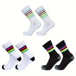 Colorful Striped Cycling Socks For Men And Women Outdoor Sports Socks Running Socks