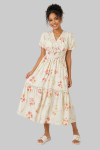 Sleeved Midi Dress - XXL Cream
