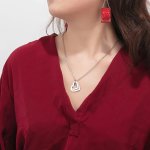 Customized Named Pendant Personalized Ladies Customized Heart Shaped Name Necklace Stainless Steel Carving Family Heart Shaped P
