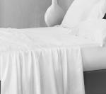 Polycotton 144 Thread Count Flat SHEET - White - Double 230 X 270CM