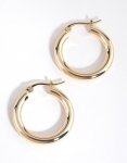 Goldair Gold Medium Crossover Hoop Earrings