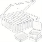 30-PIECE Transparent Plastic Storage Box Set For Beading Diy Crafts Jewelry And Small Accessories - Portable Multifunctional Org