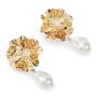 Goldair Gold Flower Pearl Detail Earrings
