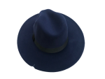 Wide Brim Panama Fedora Hat With Belt Buckle-black