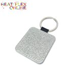 Sublimation Pu Glitter Square Keyring – Silver 50MMX50MM
