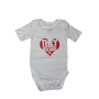 6-12M White & Red Heart "koppeled Feelings" Bodysuit - Vannie Kaap