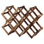 10-BOTTLE Wooden Foldable Wine Bottle Rack