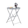 Naterial Flora Origami Steel Patio Table Dark Grey 60CM