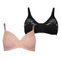 Donnay Plus Size Donna 2 Pack Soft Cup Underwire Bra - Mocha & Lavender
