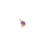 Three Claw MINI Amethyst Pendant Charm In Yellow Gold - Pink Amethyst
