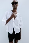 Balloon-sleeved Blouse - White