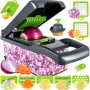 1 Set 14in1 Vegetable Chopper Multifunctional Fruit Slicer Manual Food Grater Vegetable Slicer Cutter With Container Onion Mincer Chopper Household Potato Shredder Kitchen Stuff Kitchen Gadgets