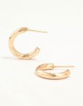 Goldair Gold Fine Textured Hoop Earrings
