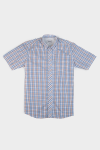 Slim Fit Check Short Sleeve Shirt - Rust - 3XL Rust