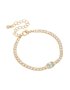 Goldair Gold Plated Cubic Zirconia Blue Baguette Tennis Bracelet