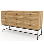 Leah Steel Pipe Server With 9 Drawers - Blackwood