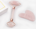 Rose Quartz Roller With Rose Quartz Gua Sha Tool