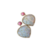 Sweet White Mother-of-pearl Hollow Earrings Rouge Screw Earrings