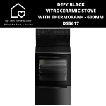 Defy Black Vitroceramic Stove With Thermofan+ - 600MM DSS617