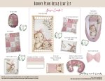 Cot Duvet Bedding Bunny Pink Beige Leaf Set