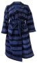 & 39 S Bathrobe Velour Shawl Collar One Size Fits All - Stripes Navy/black