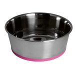 Rogz Dog Bowl - Stainless Steel Slurp Pink Base