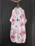 Floral Print Button Front Shirt Casual Long Sleeve Shirt For Spring & Fall Women's Clothing