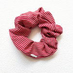 Striped Hair Scrunchies - Red