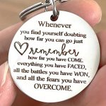 Stainless Steel Inspirational Keychain 1PC Motivational Keyring With Encouraging Words Street-style Stay Strong Keyring For Wome