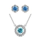 DESTINY Petal March aquamarine Birthstone Set With Swarovski Crystals