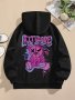 Violent Bear Print Hoodie Sweatshirt For Women - Fall/Winter Collection - Polyester Material - Casual Style - Long Sleeve - Regular Fit - Knee