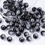 25PCS 50PCS 100PCS 8MM Snowflower Crackle Glass Beads Two-tone Gradient Round Loose Beads For Diy Jewelry Making Bracelets Neckl
