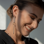 Juliette Silver Hoop Earrings With Gold Links - Gold Silver