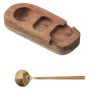 Kitchen Solid Wood Egg Holder With Spoon Egg Tray For Soft Boiled Eggs