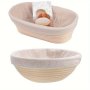 Bohemian Style Wooden Bread Proofing Basket - Round & Oval Food-safe For Sourdough Baking Kitchen & Dining Essential