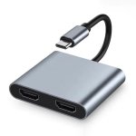 USB C To Dual HDMI Adapter 4K@60HZ – 2-IN-1 USB Type C To Dual Monitors-gc