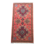 100 X 53CM Afghan Chobi Tomato Red & Beige Small Hand Made Rug
