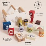 Wooden Groceries Set Basket & Scanner