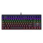 T-dagger Corvette Rainbow Colour LIGHTING|150CM CABLE|10-KEYLESS Short Body Design|blue Switch|mechanical Gaming Keyboard - Blac