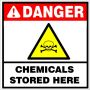 Danger Chemicals Stored Here Sign 29X29CM