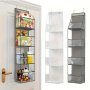 Over-the-door Hanging Organizer 4-SHELF Transparent Storage Bag Multifunctional Wall-mounted Space Saver Bag