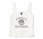 Women’s Willie G Skull Bling Tank – Cloud Dancer