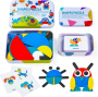 Jigsaw Preschool Montessori Wooden Shape Puzzles |- 36 Blocks + 60 Cards