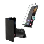 Guard Pro Booklet Case & Full-screen Protective Glass For Samsung Galaxy S23 S22 5G Black