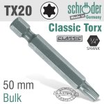 Torx TX20 Classic Power Bit 50MM Bulk