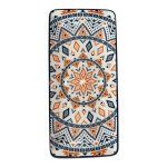 Navy Orange Medallion Ceramic Rectangle Plate