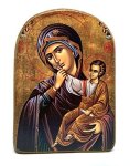Handmade Wooden Greek Christian Orthodox Mount Athos Icon Of Virgin Mary MP2