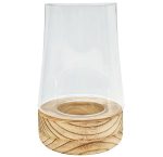 Tapered Cylinder W wdn Base 28X19 Cm